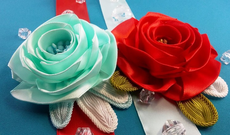 Ribbon rose:templates size.Rosa de la cinta:tamaño de plantillas.Розы из лент:варианты шаблонов