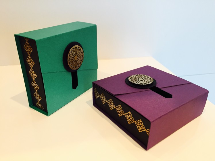 Slider Opening Gift Box - Video Tutorial using Moroccan Nights by Stampin' Up