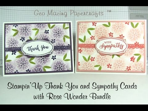 Stampin'Up  Thank You Card with Occasions 2016 Rose Wonder Stamp Set