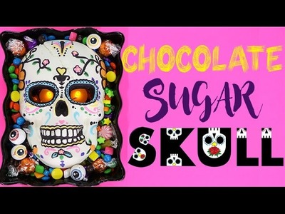 CANDY SUGAR SKULL | Chocolate Halloween Skeleton w. GLOWING EYES! Day of the Dead!