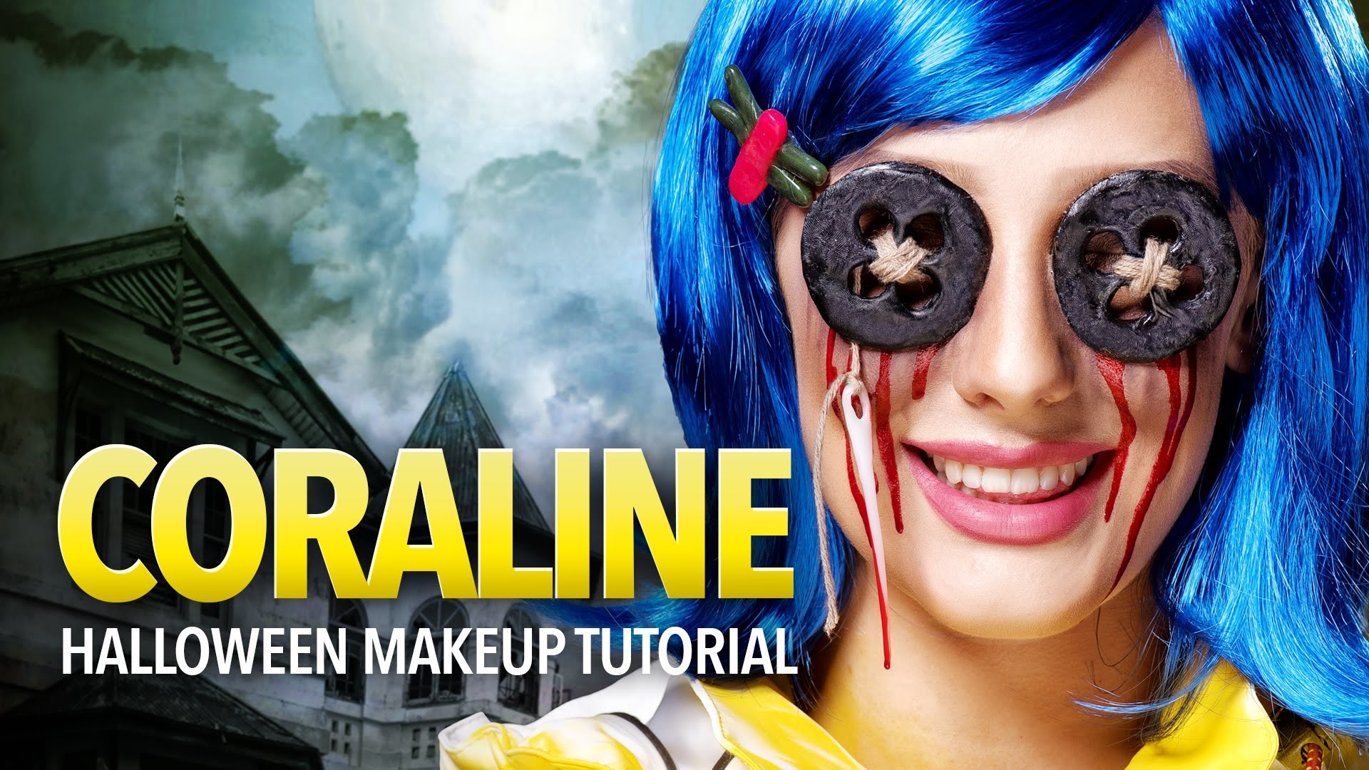 Coraline Halloween Makeup Tutorial