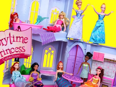 DISNEY PRINCESS CASTLE DOLLHOUSE New Storytime Princess Doll House + Frozen Elsa, Cinderella, Belle