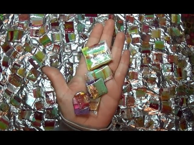 Do it yourself recycle old CD into art candy  tiles