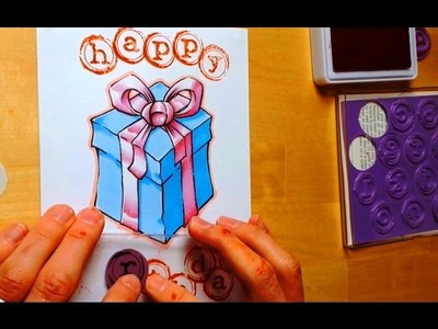 Drawing a Birthday Card with Promarkers & Stamps
