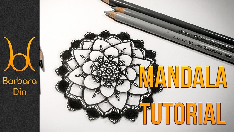 Drawing a Mandala with 4 Elements + Shading - Tutorial - by Barbara Din