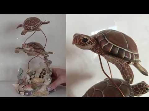 Green Sea Turtle Polymer Clay Sculpture