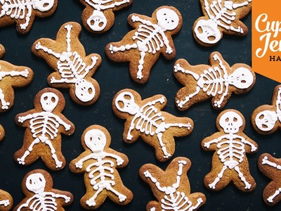 Halloween Special Pt.1 | Skeleton Gingerbread Cookie Recipe | Cupcake Jemma