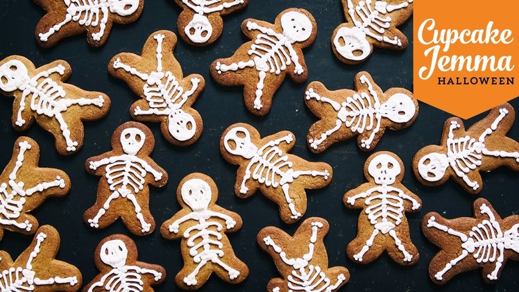 Halloween Special Pt.1 | Skeleton Gingerbread Cookie Recipe | Cupcake Jemma