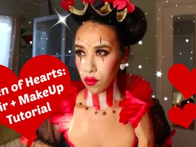 Halloween Tutorial: Queen of Hearts Costume Hair and MakeUp