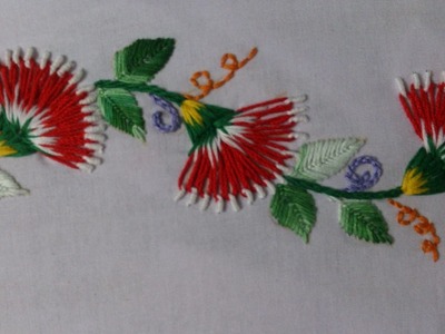 Hand embroidery stitches tutorial. Embroidery design .
