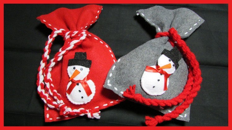 How to make Christmas Snowman Gift Bags - Free tutorial