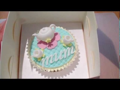 Individual Mother's Day Cupcake - Fondant Tea Set- How to tutorial on my channel