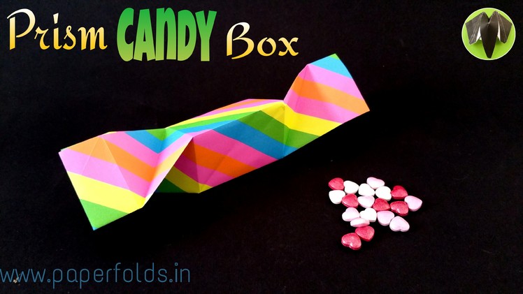 Origami tutorial to make a "Prism (Triangle) Candy Gift Box" using single A4 Paper