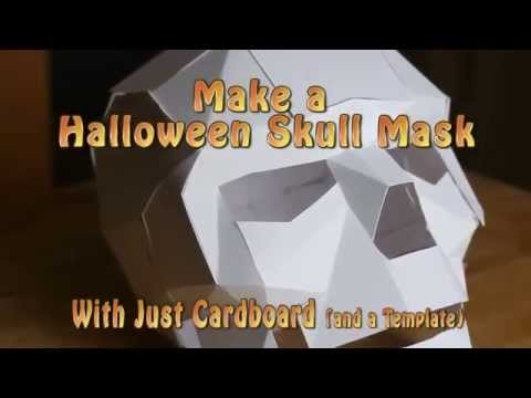 Papercraft Skull Halloween Mask - Last Minute Halloween Costume 2015 1080p