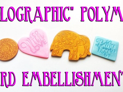 Polymer Clay Faux Holographic Card Embellishments (Mica Shift)