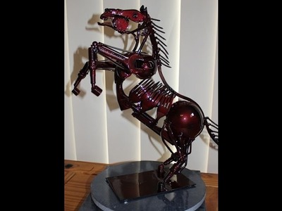 Scrap Metal, Recycled metal horse Sculpture, Welding Art