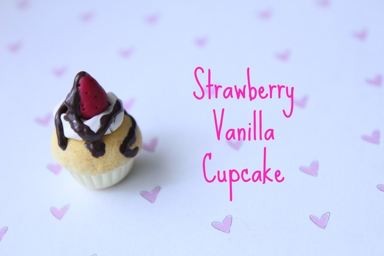 Strawberry Vanilla Cupcake Polymer Clay