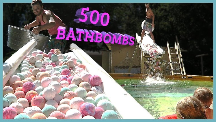 500 BATH BOMBS IN SWIMMING POOL‼️