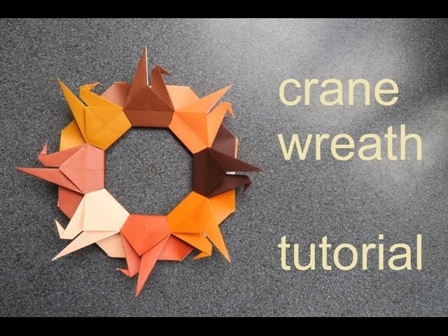 Crane wreath - modular origami - tutorial - dutchpapergirl