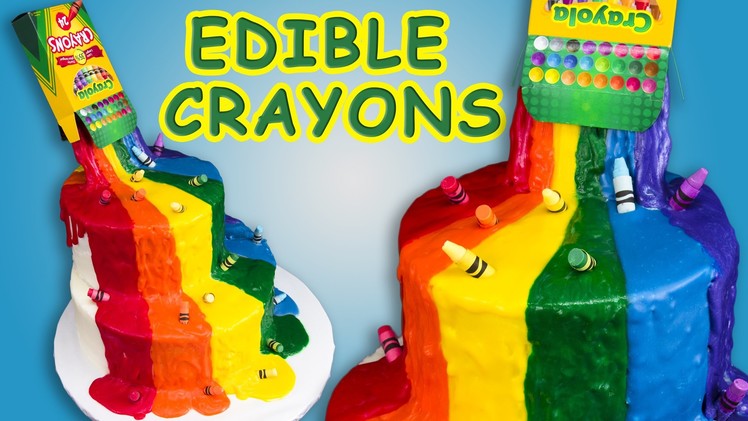 Crayon Waterfall Cake (Back to School) w. Edible Crayons