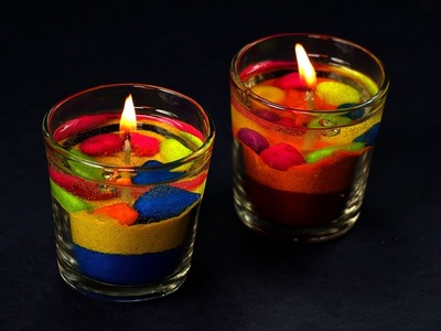 DIY Colorful Gel Candles Making - Diwali Decoration Ideas