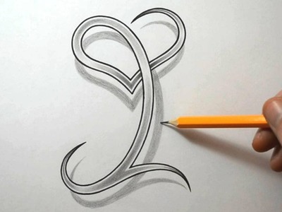 Drawing the Letter I with a Heart Combined