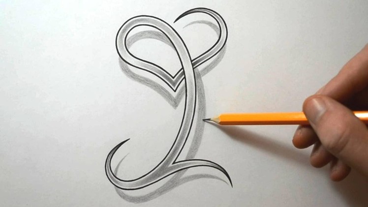 Drawing the Letter I with a Heart Combined