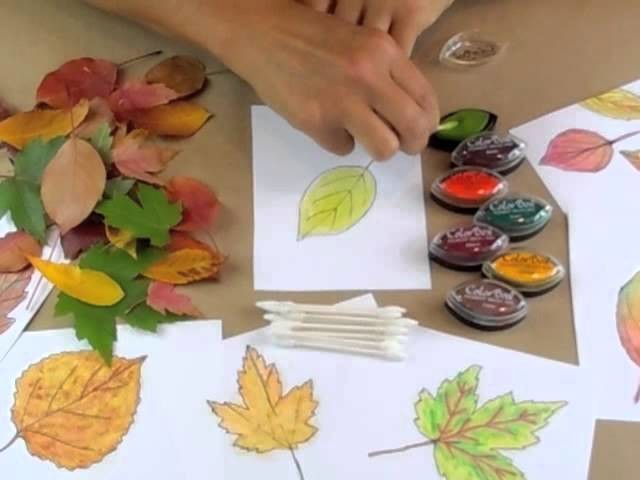 Fall Leaf Ink Painting with The Crafty Crow
