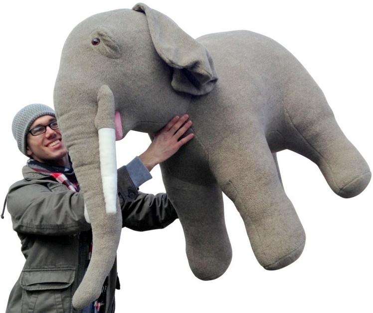 Giant Stuffed Elephant Made in the USA 54 Inches Long Big Stuffed Jungle Animal