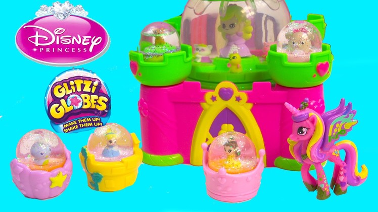 Glitzi Globes Disney Princess Cinderella Belle Beauty & the Beast Castle Water Playset Toy Unboxing