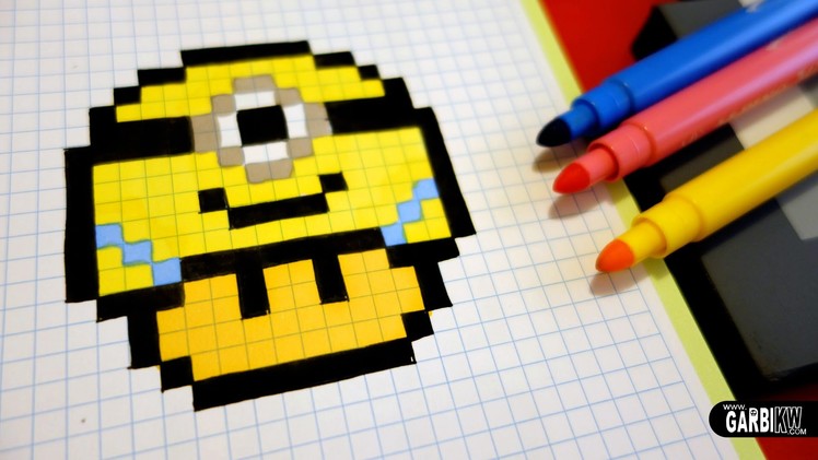 Handmade Pixel Art - How To Draw a Minion Mushroom #pixelart