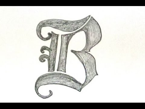 How To Write Letter "B" In Old English Font Style. Unique Designer  Font Letters