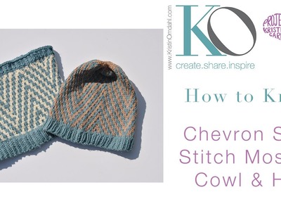 Knit Chevron Mosiac Hat Cowl Brave