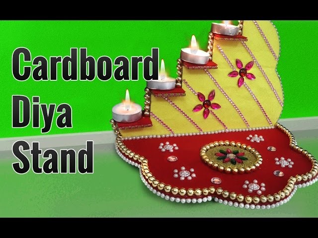 Learn How to Make Beautiful Diya Stand from Cardboard on this Diwali | Diya Decoration Ideas