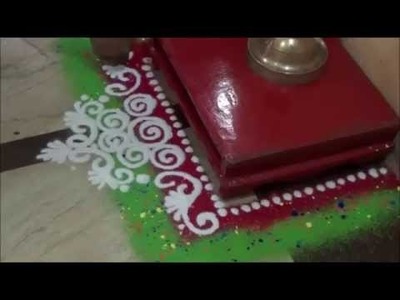 Learn rangoli : Puja rangoli Simple rangoli design Rangoli Art