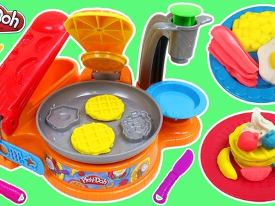Play Doh Breakfast Cafe Playset Fun Make Your Own Play Dough Waffles Bacon Eggs!