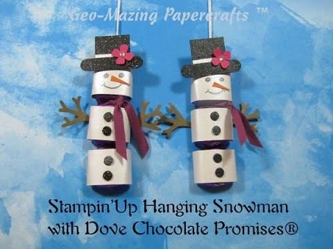 Stampin'Up Hanging Snowman with Dove Chocolate Promises
