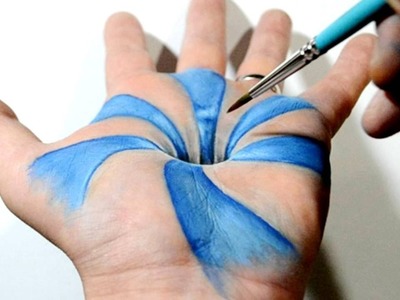 Trick Art on Hand - Cool 3D Hole Optical Illusion