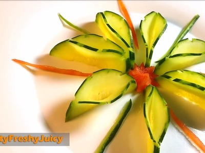 Very Sexy Cucumber Art & Flower Design - Fruit & Vegetable Carving & Cutting Garnish
