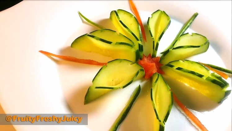 Very Sexy Cucumber Art & Flower Design - Fruit & Vegetable Carving & Cutting Garnish