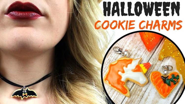 DIY Halloween Cookie Charms and Bat Choker-Polymer Clay Tutorial