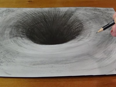 Drawing a 3D Black Hole, Anamorphic Art