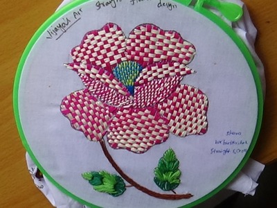 Hand Embroidery Designs # 159 - Straight stitch Flower Design