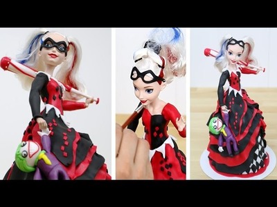 How To Decorate a Harley Quinn Doll Cake  by CakesStepbyStep