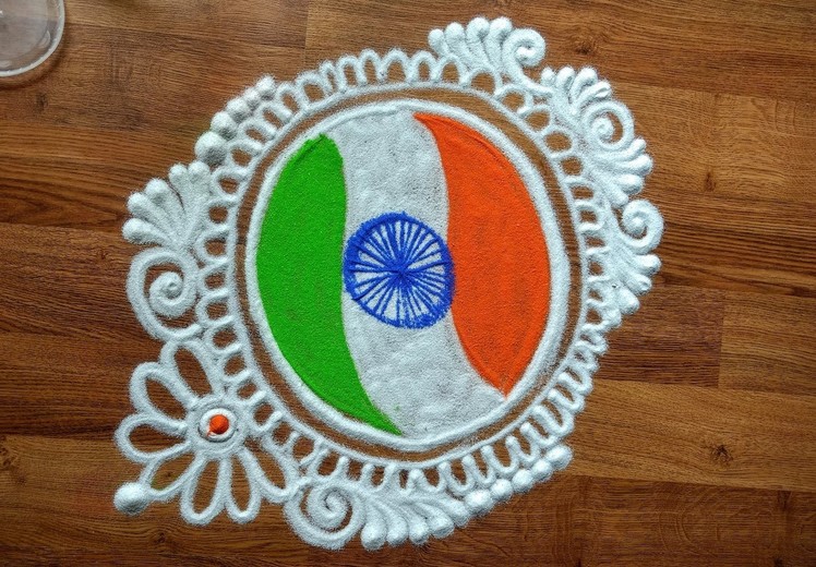 Independence Day Special Rangoli - Indian Flag in Rangoli