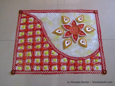 Innovative galicha style rangoli | festival special rangoli designs by Poonam Borkar