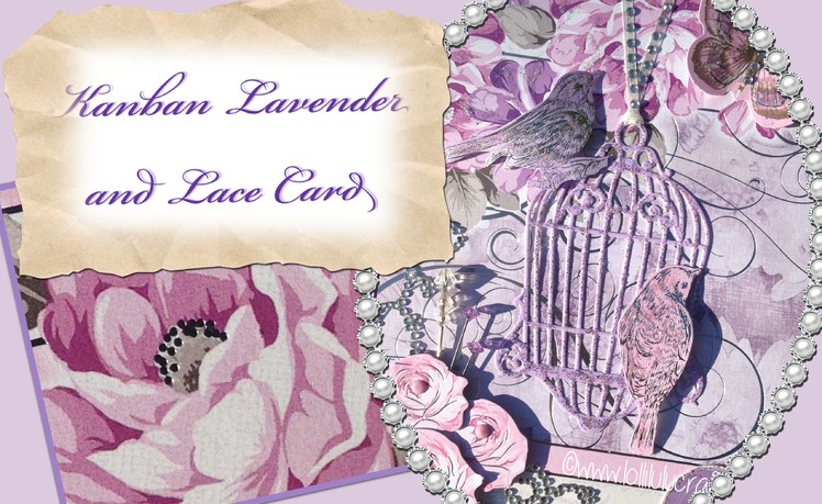 Kanban Lavender & Lace  Shabby Chic Birthday Card