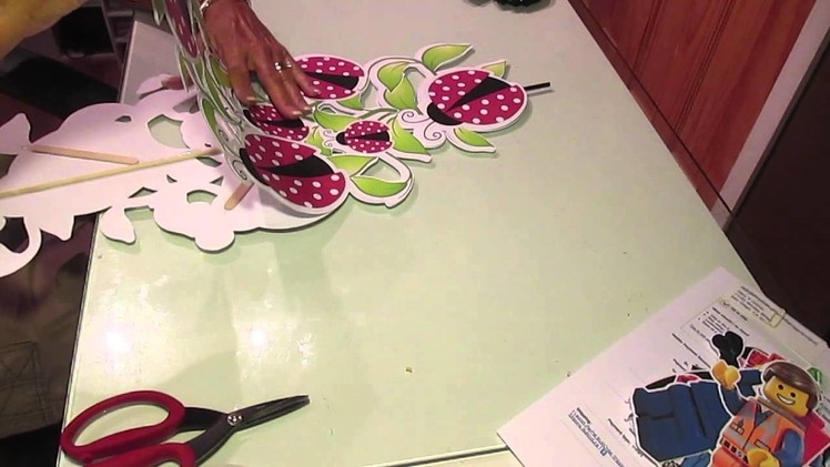 Lady Bug Centerpieces done using the Silhouette
