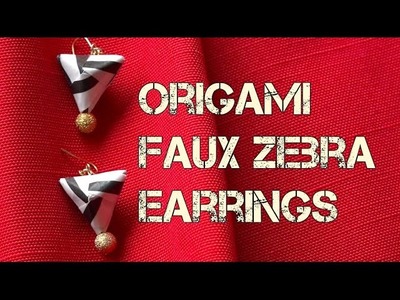 Origami Faux Zebra Earrings