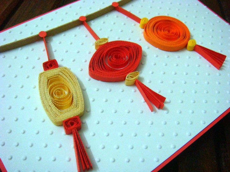 Quilled lanterns on Chinese New Year card